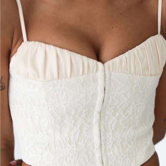 RUMORED Versailles Corset White Ivory Lace Womens Size 8 - Picture 2 of 10